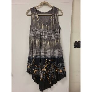 Sleeveless Dress Hand Block Print India Boho Style Casual Summer Dress Size